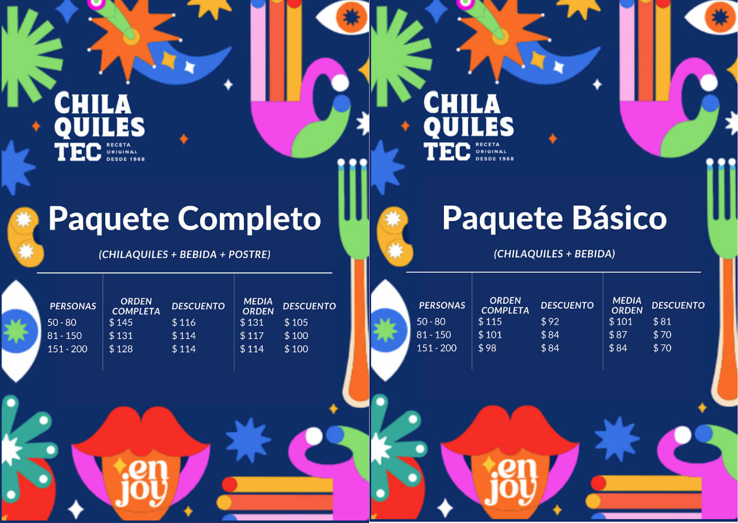 Paquetes Chilaquiles Tec